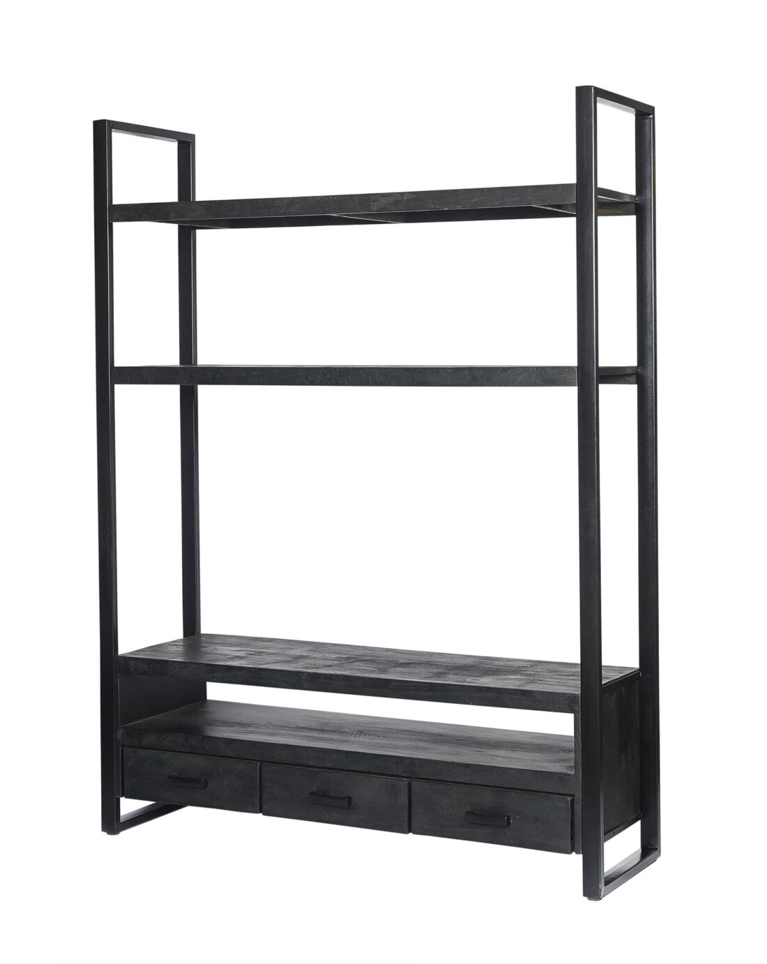 Wandmeubel Norris High 8211 Zwart Mangohout 8211 Metaal 8211 Hoogte 150 Cm Wandmeubel Norris High 8211 Zwart Mangohout 8211 Metaal 8211 Hoogte 150 Cm