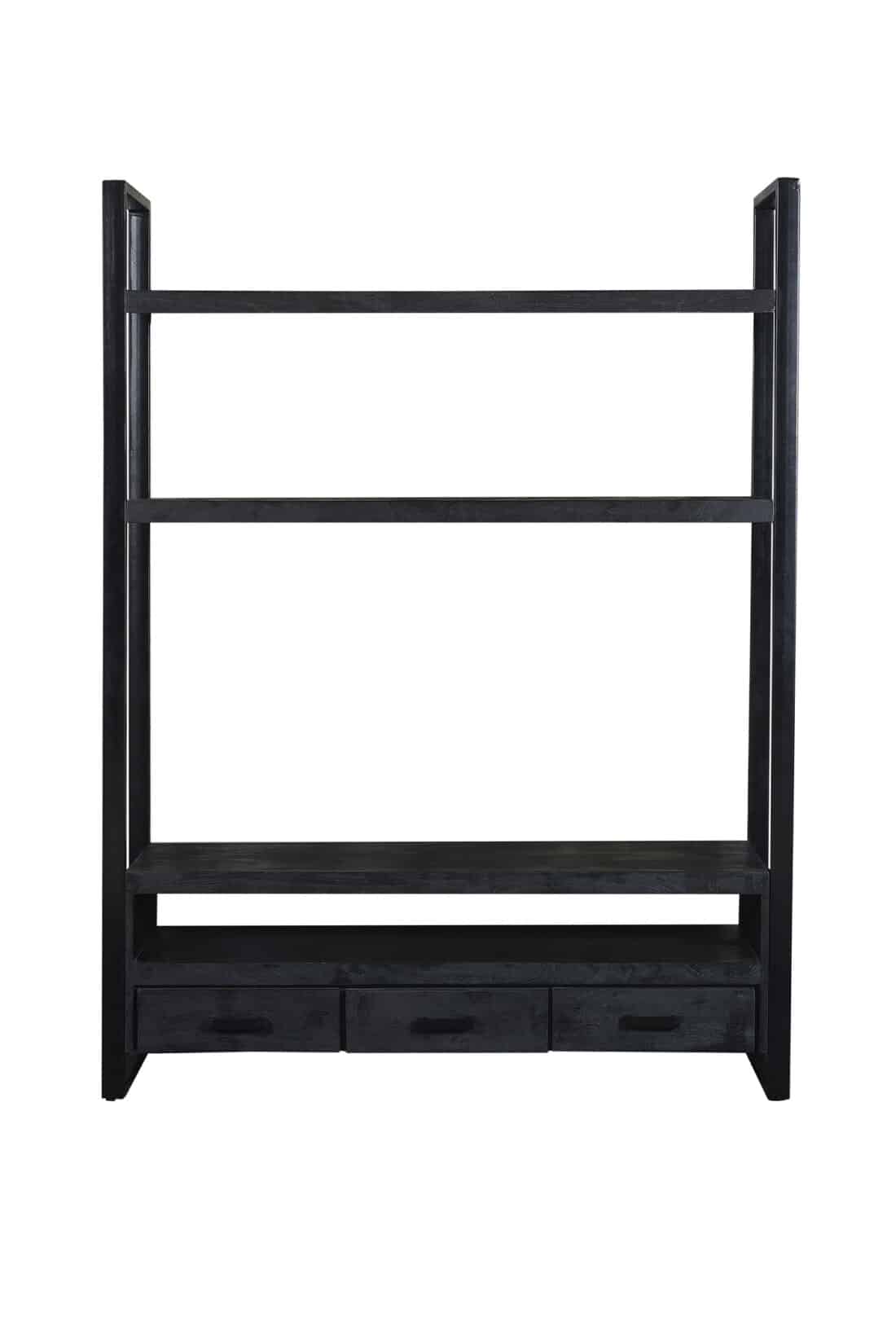 Wandmeubel Norris High 8211 Zwart Mangohout 8211 Metaal 8211 Hoogte 150 Cm Wandmeubel Norris High 8211 Zwart Mangohout 8211 Metaal 8211 Hoogte 150 Cm