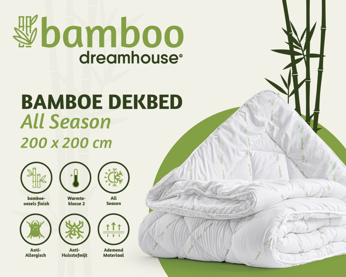 Bali Bamboe Touch Dekbed Wit 200 X 200