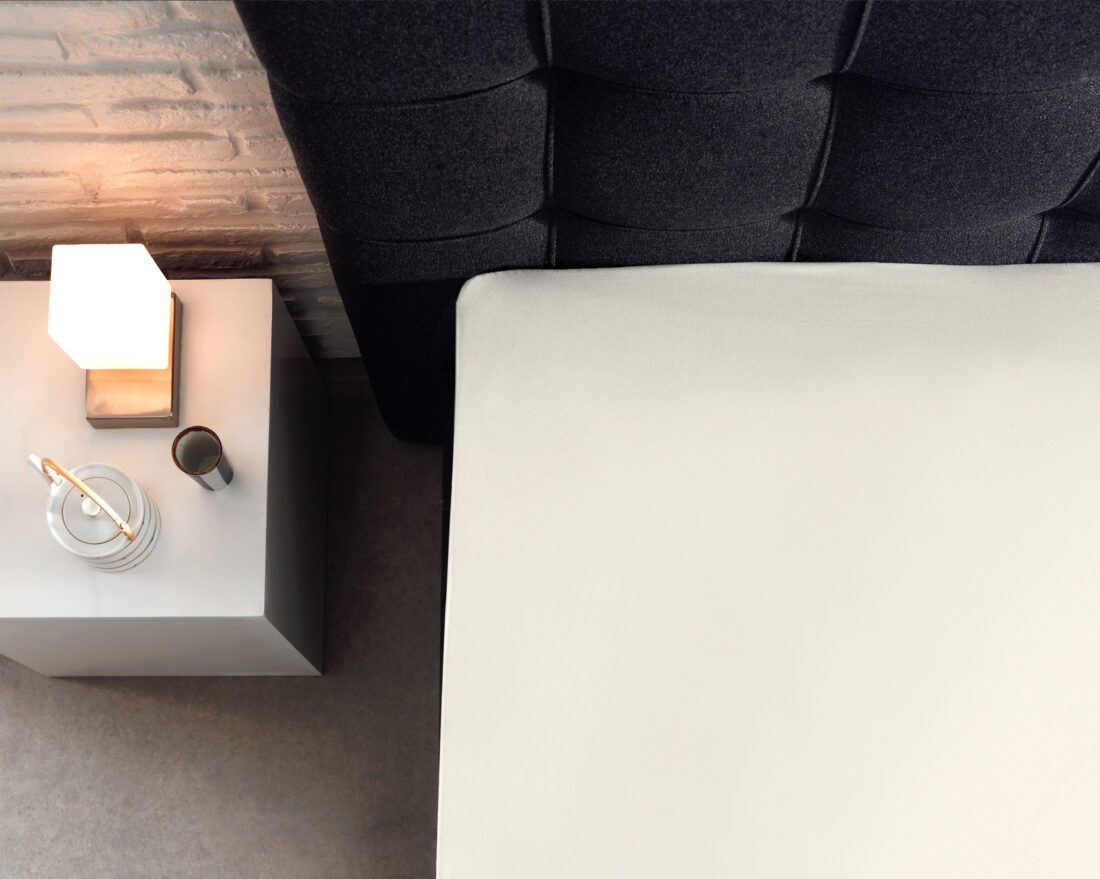 Splittopper Katoen Hoeslaken Crme 140 X 200