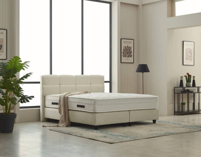 Boxspring Vida 8211 Stof Teddy Beige 8211 180 215 200 Cm