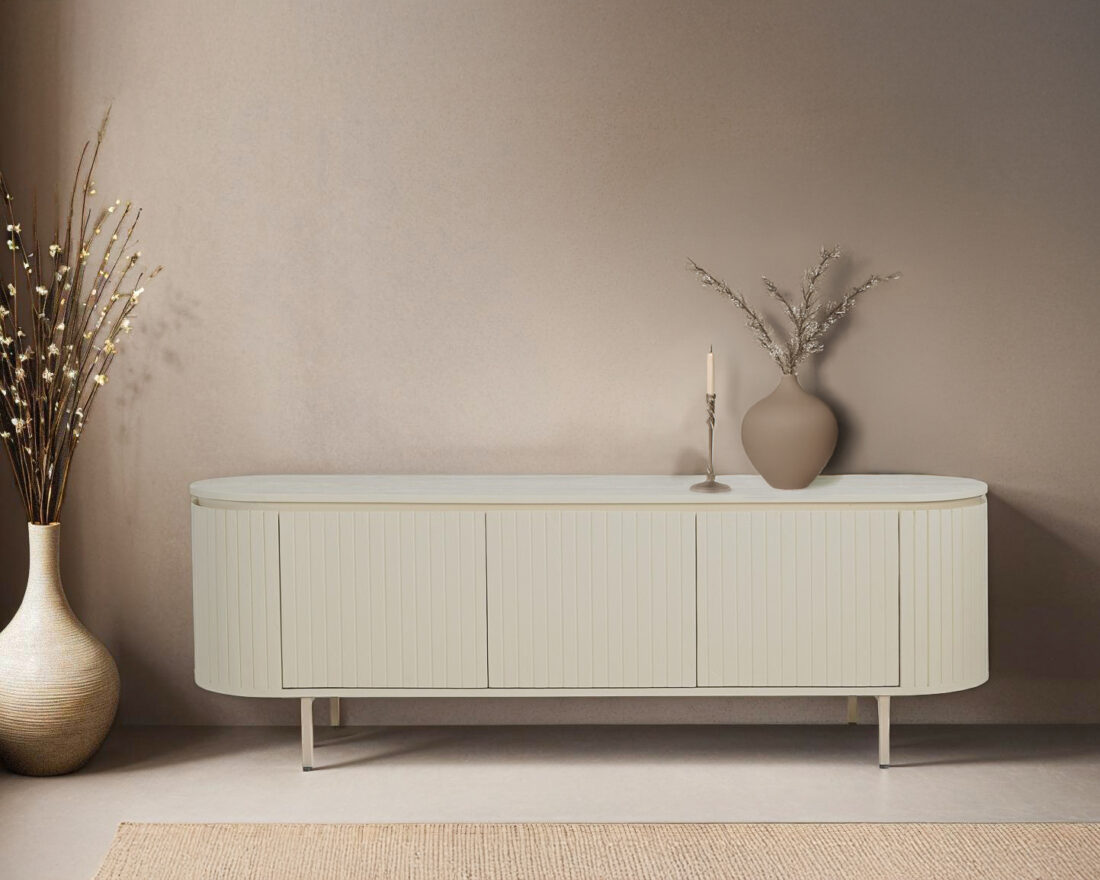 Dressoir Patou 8211 Beige Hardhout 8211 170 Cm