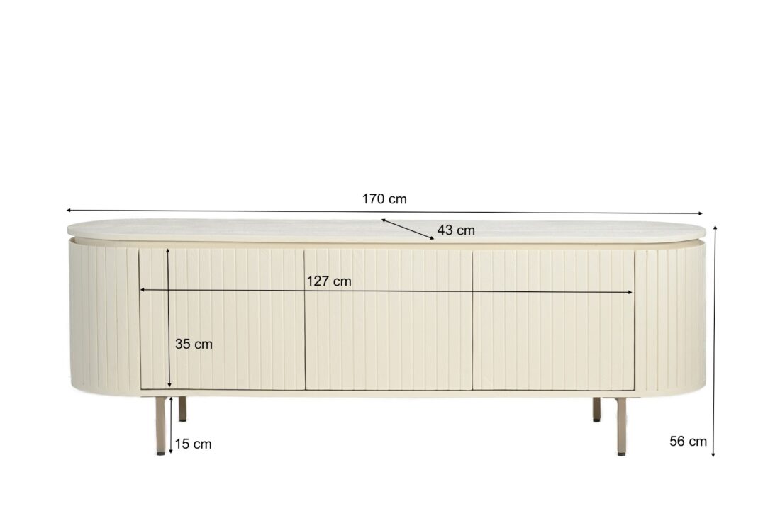 Dressoir Patou 8211 Beige Hardhout 8211 170 Cm