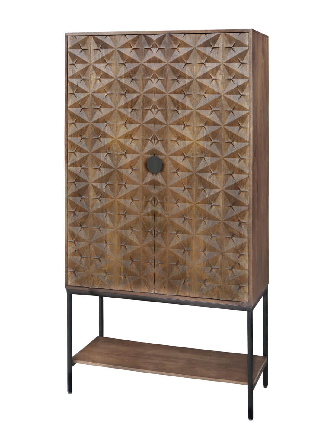 Wandmeubel Trinity 8211 Bruin Walnoot Mangohout 8211 2 Deurskast Met Onderplank