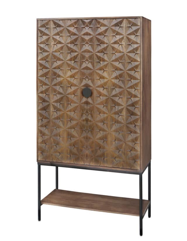 Wandmeubel Trinity 8211 Bruin Walnoot Mangohout 8211 2 Deurskast Met Onderplank