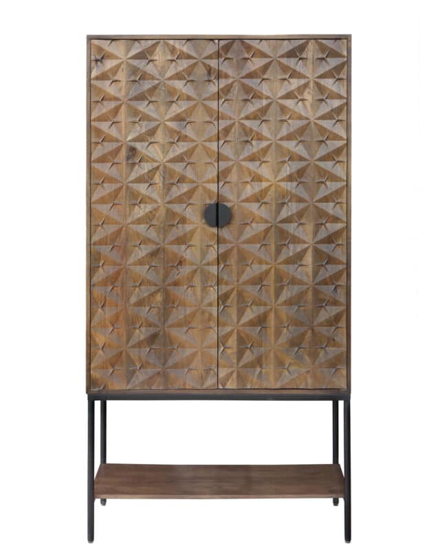 Wandmeubel Trinity 8211 Bruin Walnoot Mangohout 8211 2 Deurskast Met Onderplank