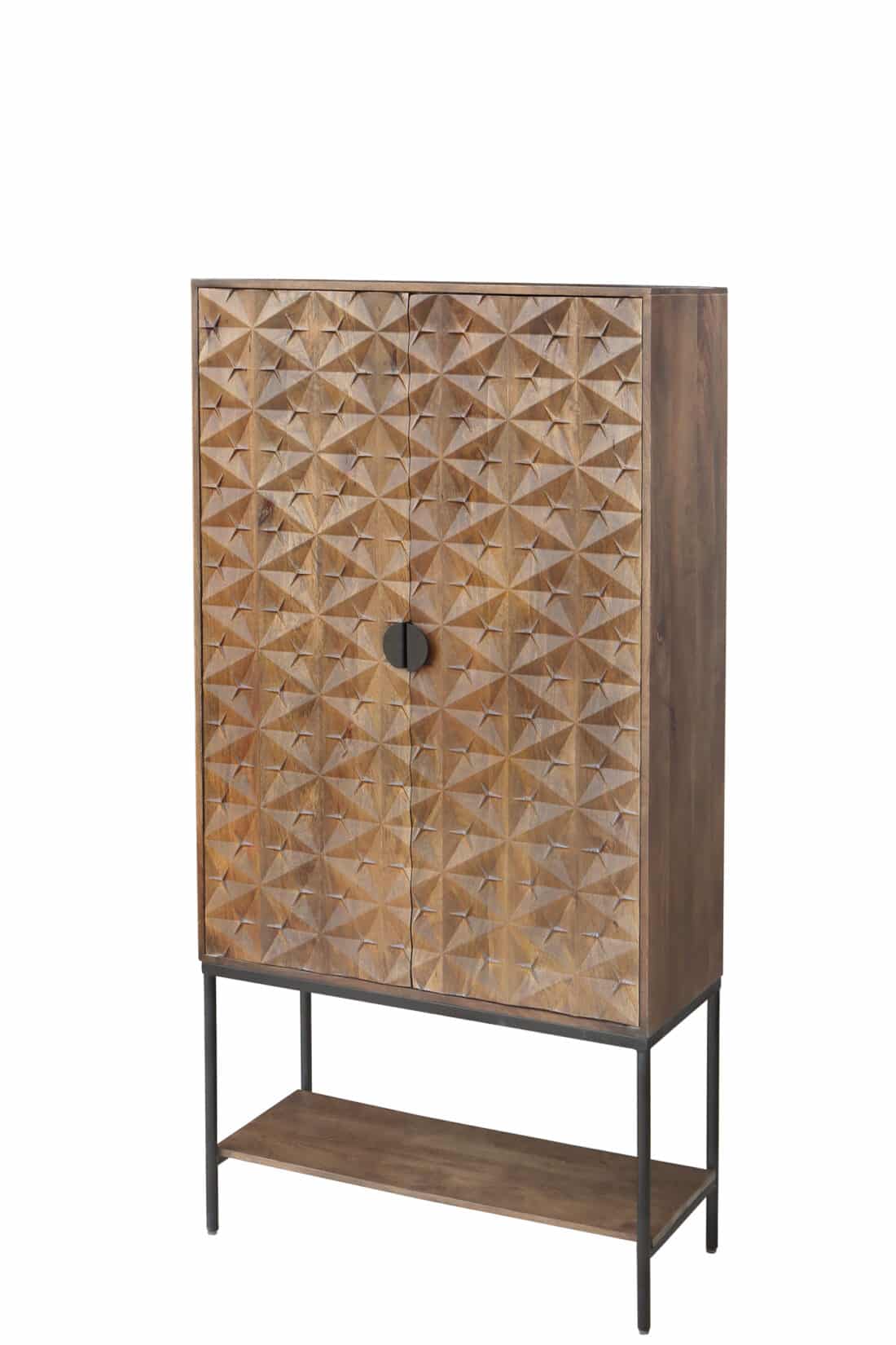 Wandmeubel Trinity 8211 Bruin Walnoot Mangohout 8211 2 Deurskast Met Onderplank