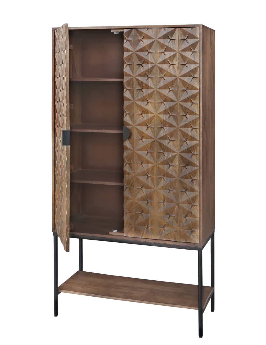 Wandmeubel Trinity 8211 Bruin Walnoot Mangohout 8211 2 Deurskast Met Onderplank