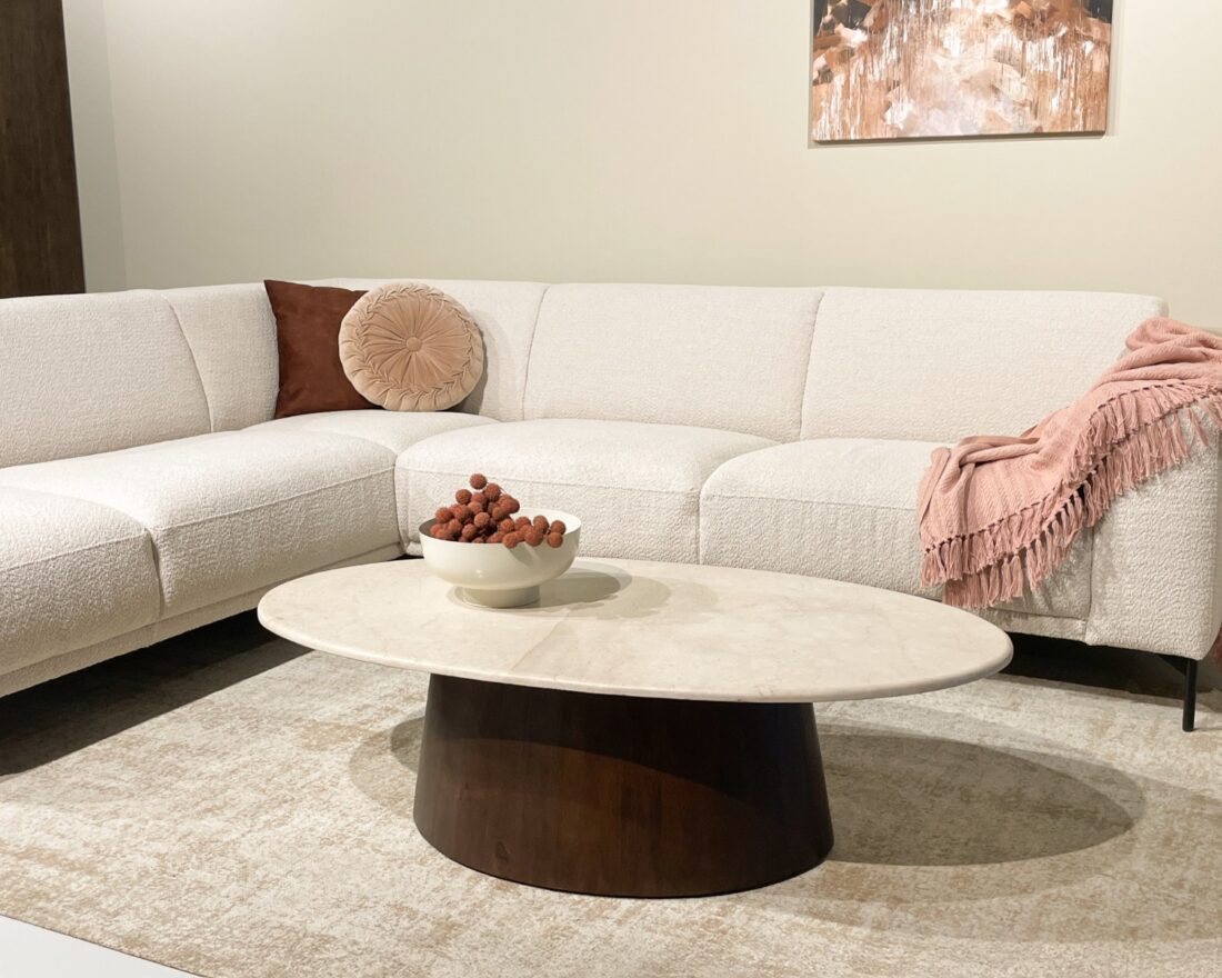 Salontafel Brix Bottecino 8211 Mangohout 8211 Ovaal 120 Cm