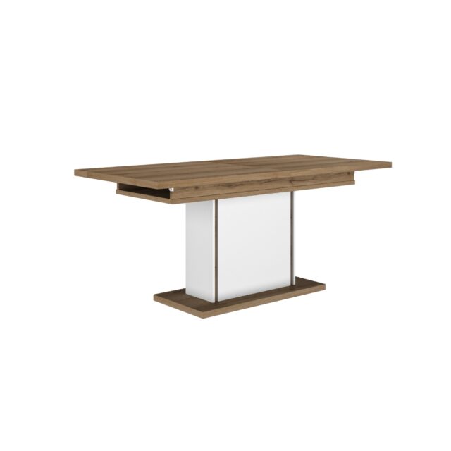 Eetkamertafel Otello 8211 Hoogglans Wit Eiken Melamine 8211 Verlengbaar