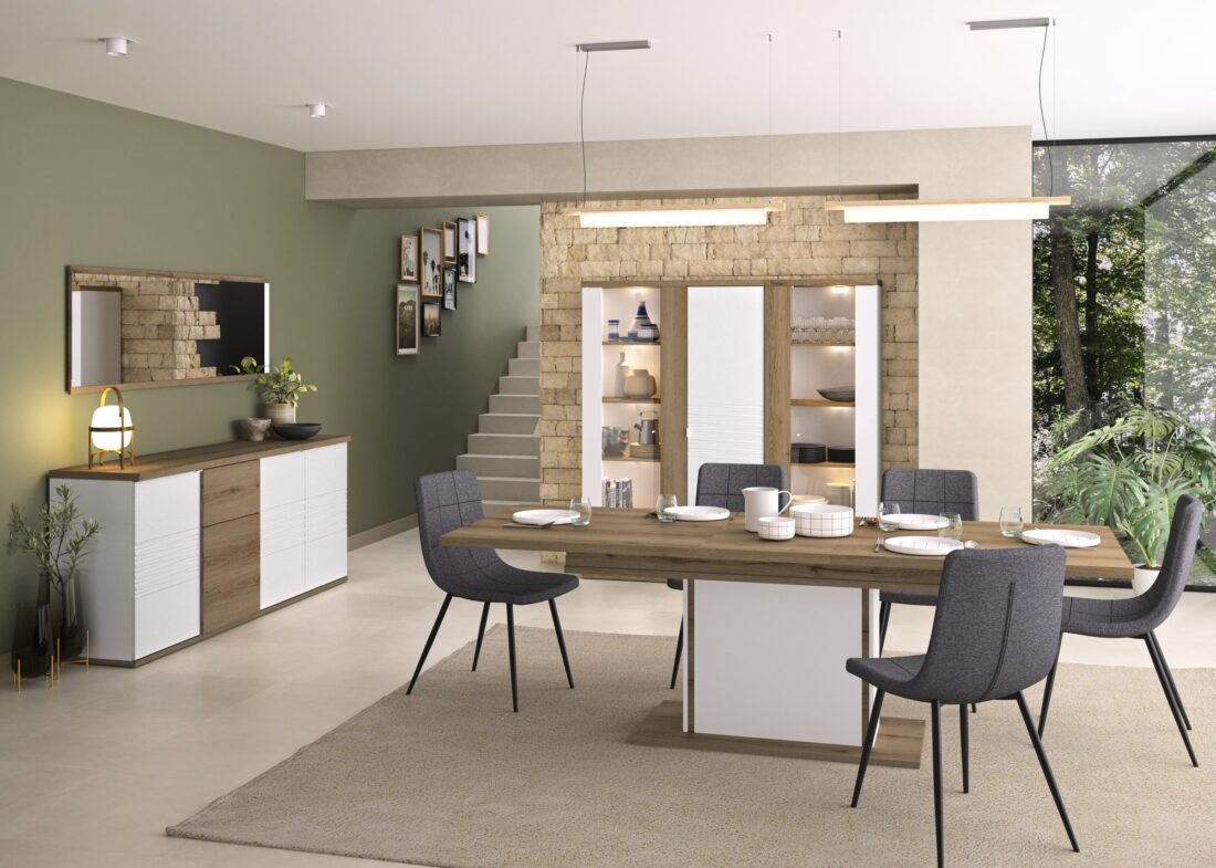 Eetkamertafel Otello 8211 Hoogglans Wit Eiken Melamine 8211 Verlengbaar Eetkamertafel Otello 8211 Hoogglans Wit Eiken Melamine 8211 Verlengbaar