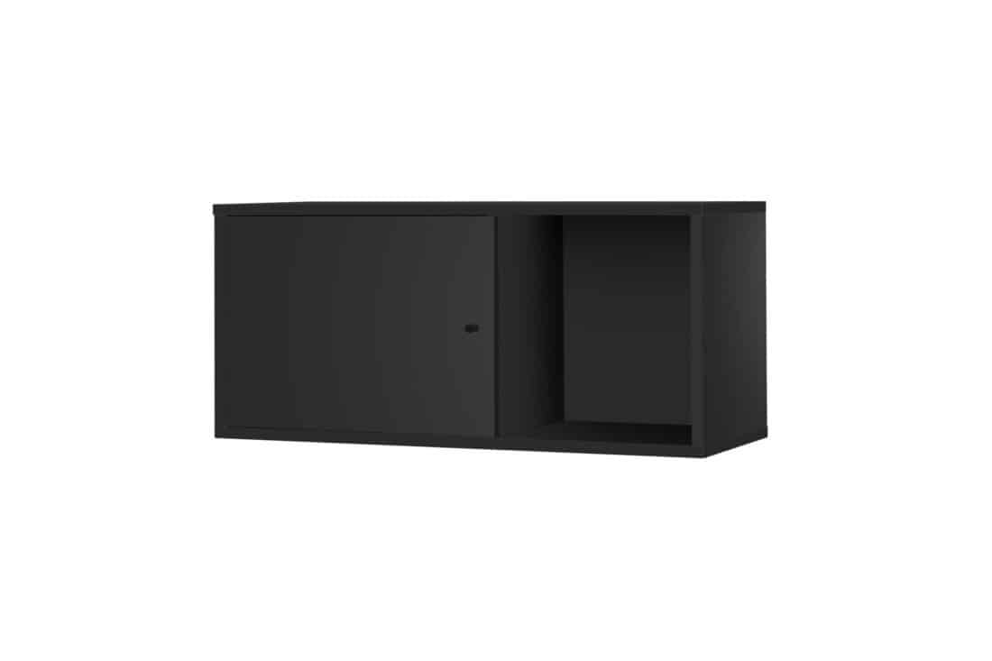 Wandelement Artisan 8211 Zwart Melamine 8211 1 Deur En Open Vak
