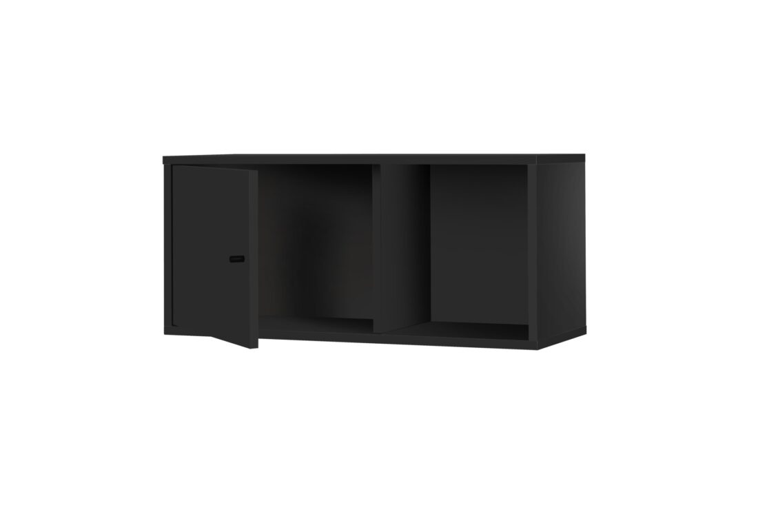 Wandelement Artisan 8211 Zwart Melamine 8211 1 Deur En Open Vak