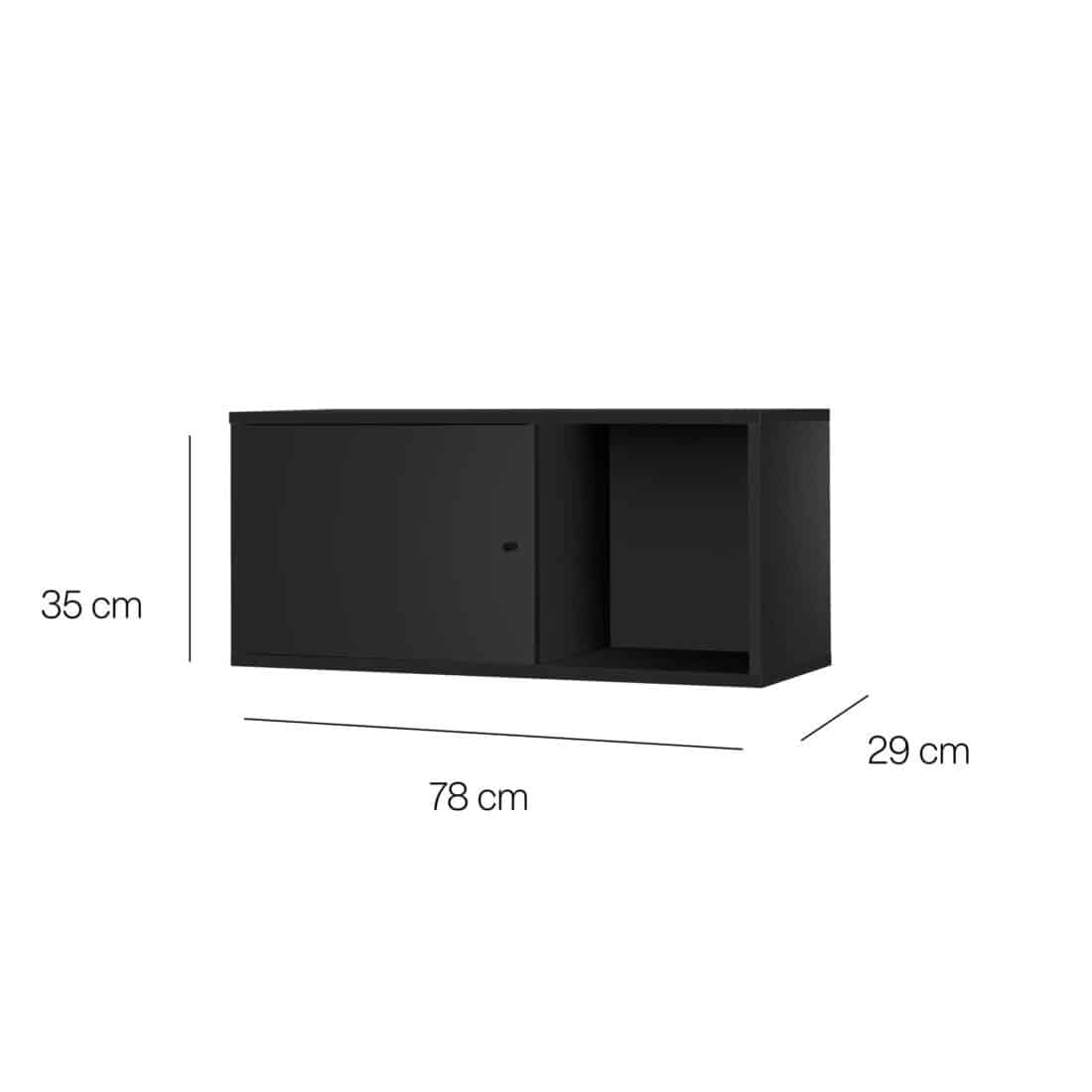 Wandelement Artisan 8211 Zwart Melamine 8211 1 Deur En Open Vak
