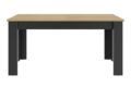Eetkamertafel Manchester - Eiken Helvezia / zwart - - 160x90 cm met 1 uitschuifblad