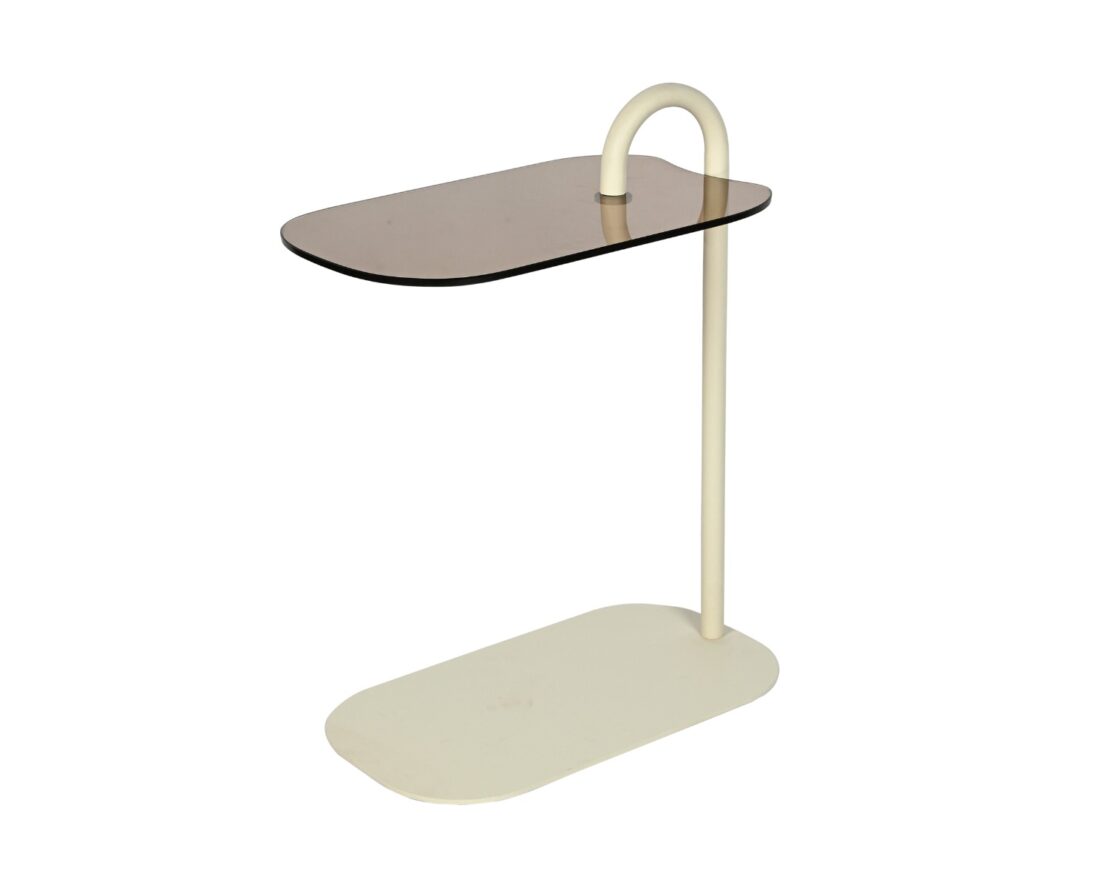 Bijzettafel Brix Amy 8211 Beige Metaal 8211 Glas