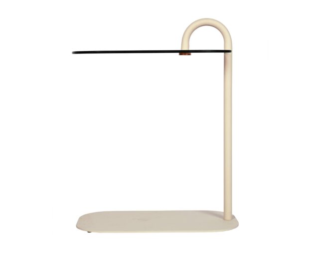 Bijzettafel Brix Amy 8211 Beige Metaal 8211 Glas