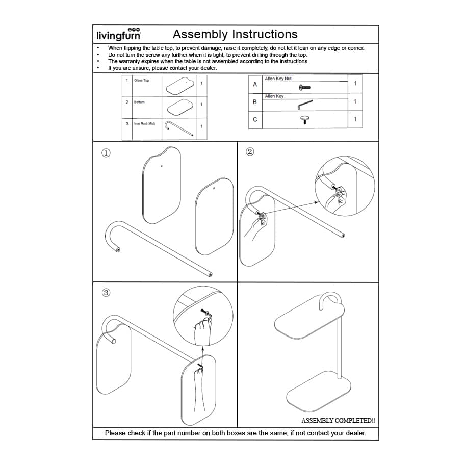 Bijzettafel Brix Amy 8211 Beige Metaal 8211 Glas