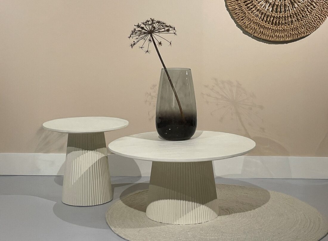 Salontafel Patrice 8211 Hardhout Beige 8211 Rond 50 Cm