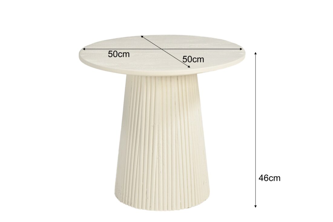 Salontafel Patrice 8211 Hardhout Beige 8211 Rond 50 Cm