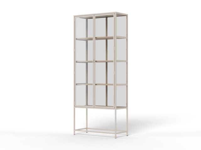 Vitrinekast Seaford 8211 Grijs Gepoedercoat Stalen Frame