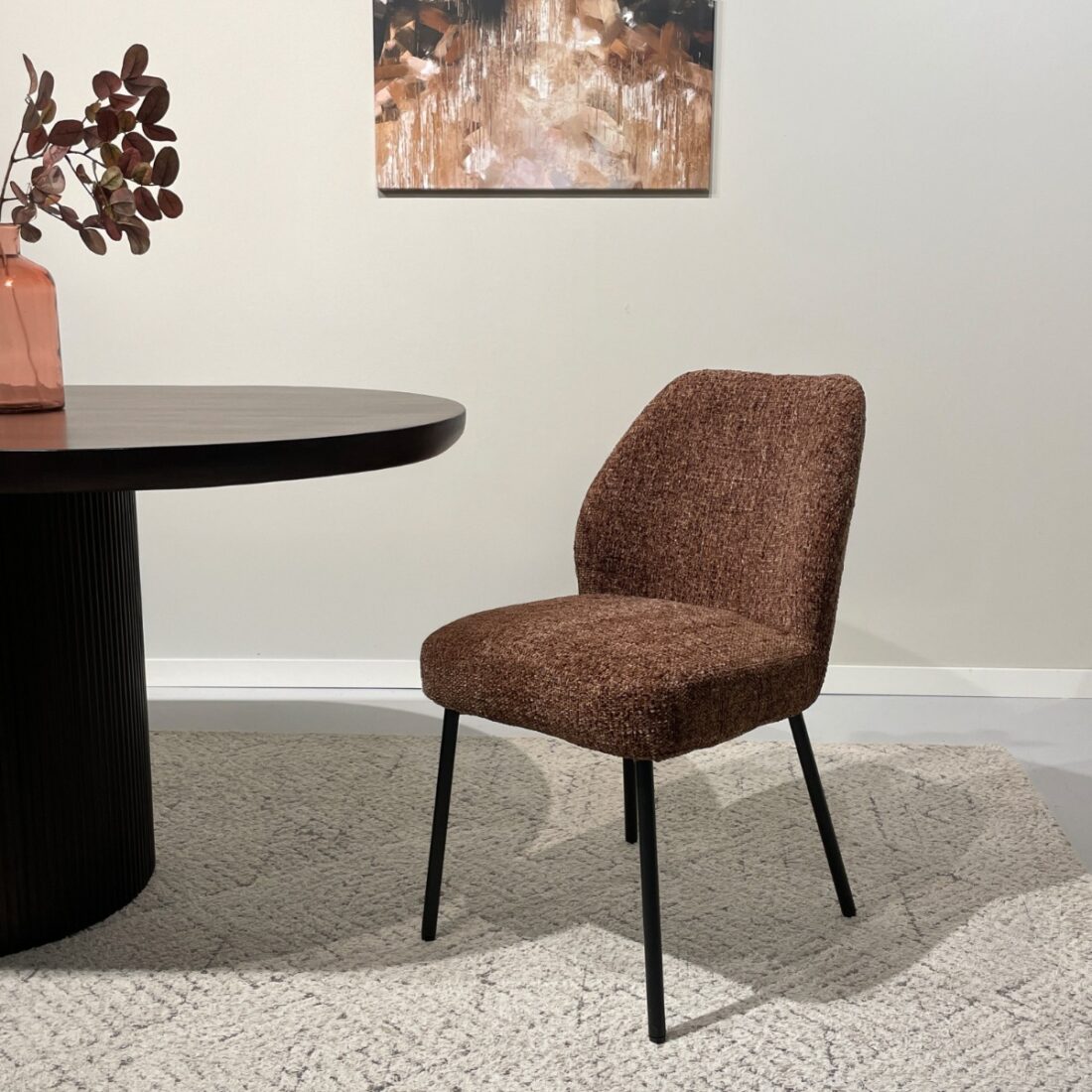 Eetkamerstoel Tess 8211 Stof Bordeaux 8211 Metaal Minimale Bestelling 2 Stuks Eetkamerstoel Tess 8211 Stof Bordeaux 8211 Metaal Minimale Bestelling 2 Stuks