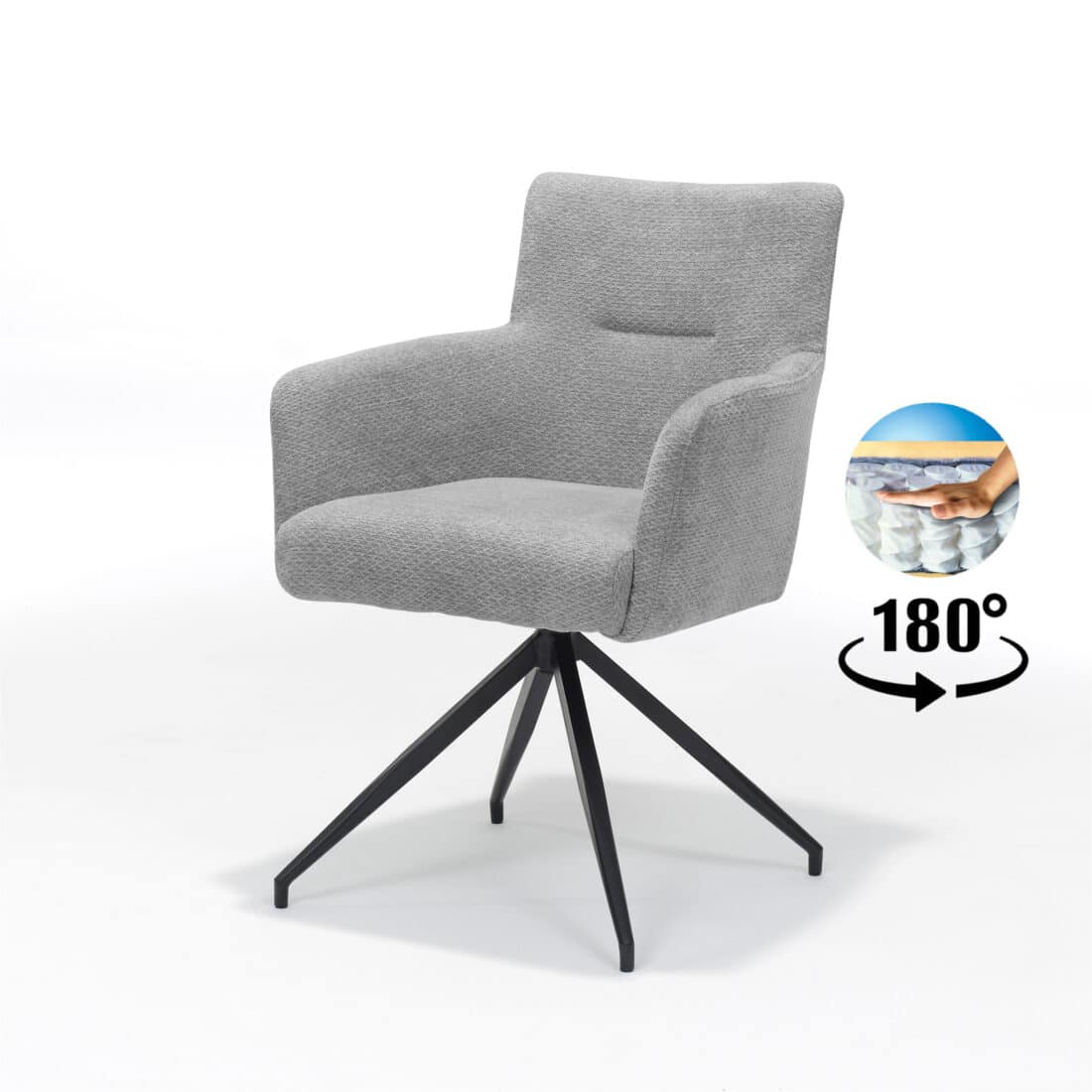 Eetkamerstoel Joey 8211 Stof Retro Bliss Grijs 8211 Metaal Eetkamerstoel Joey 8211 Stof Retro Bliss Grijs 8211 Metaal