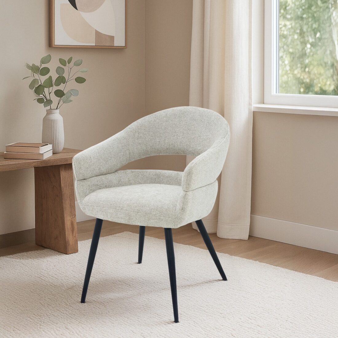 Eetkamerstoel Megan 8211 Stof Toffee 8211 Metaal Minimale Bestelling 2 Stuks