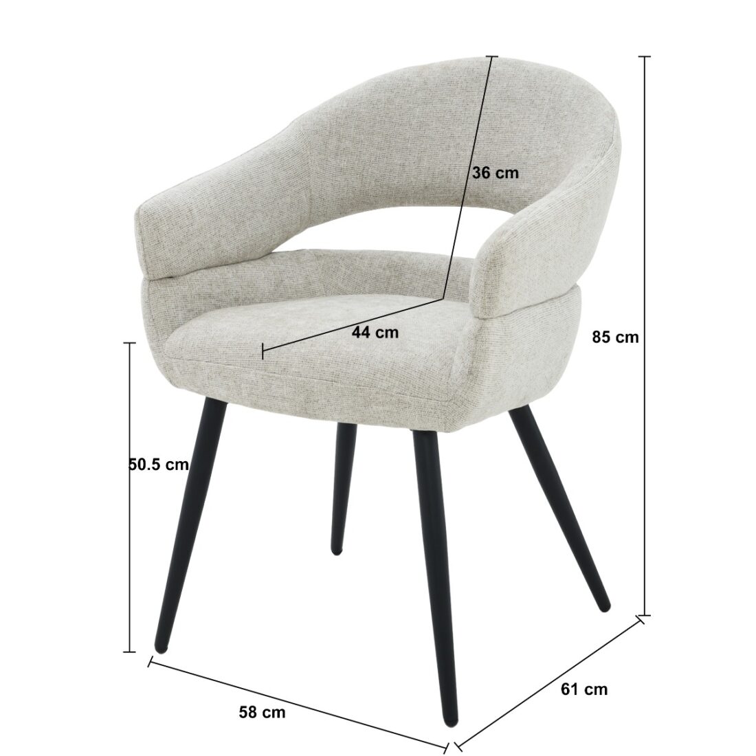 Eetkamerstoel Megan 8211 Stof Toffee 8211 Metaal Minimale Bestelling 2 Stuks