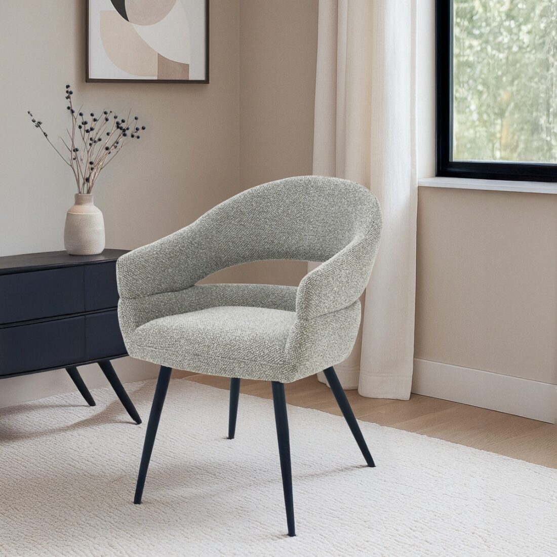 Eetkamertafel Megan 8211 Stof Taupe 8211 Metaal Minimale Bestelling 2 Stuks