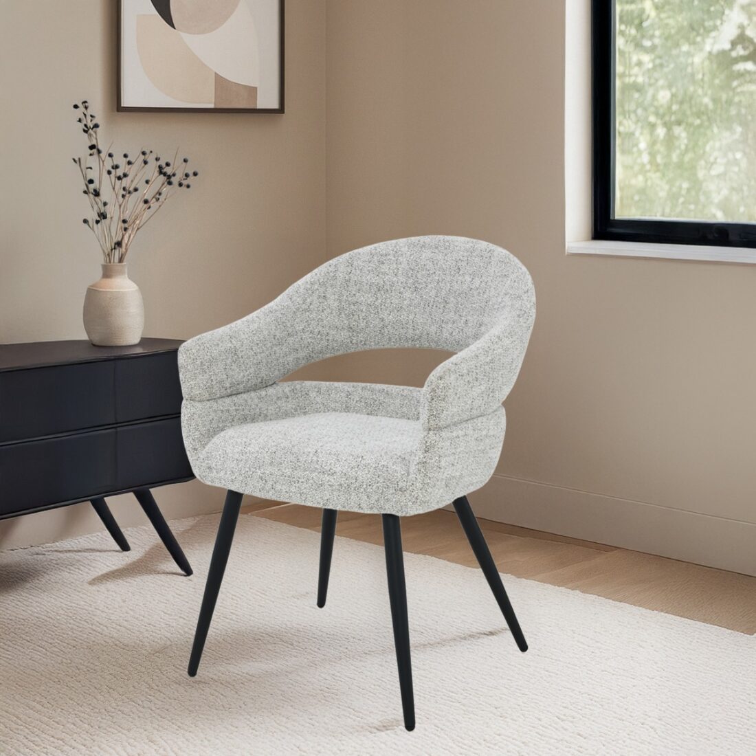 Eetkamerstoel Megan 8211 Stof Bisque Oasis 8211 Metaal Minimale Bestelling 2 Stuks