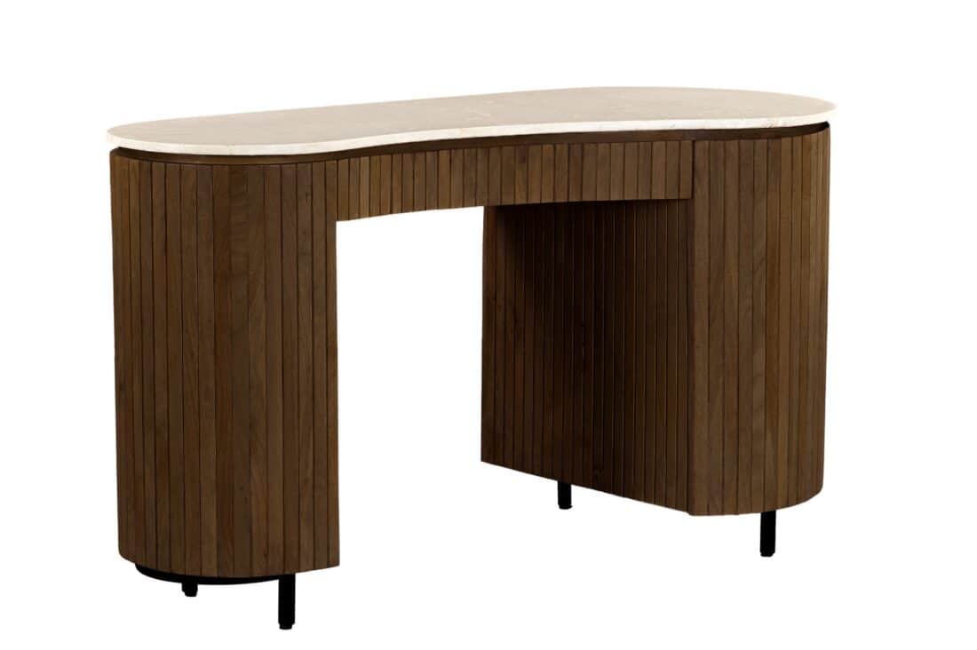 Bureau Brix Dexter 8211 Natuursteen Blad Bottecino 8211 Mangohout