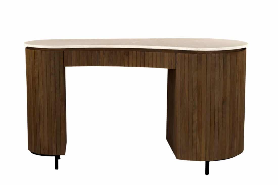 Bureau Brix Dexter 8211 Natuursteen Blad Bottecino 8211 Mangohout