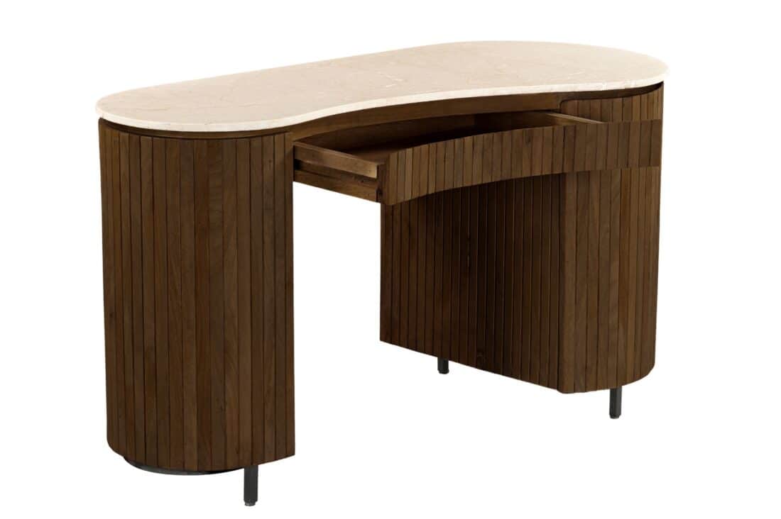 Bureau Brix Dexter 8211 Natuursteen Blad Bottecino 8211 Mangohout