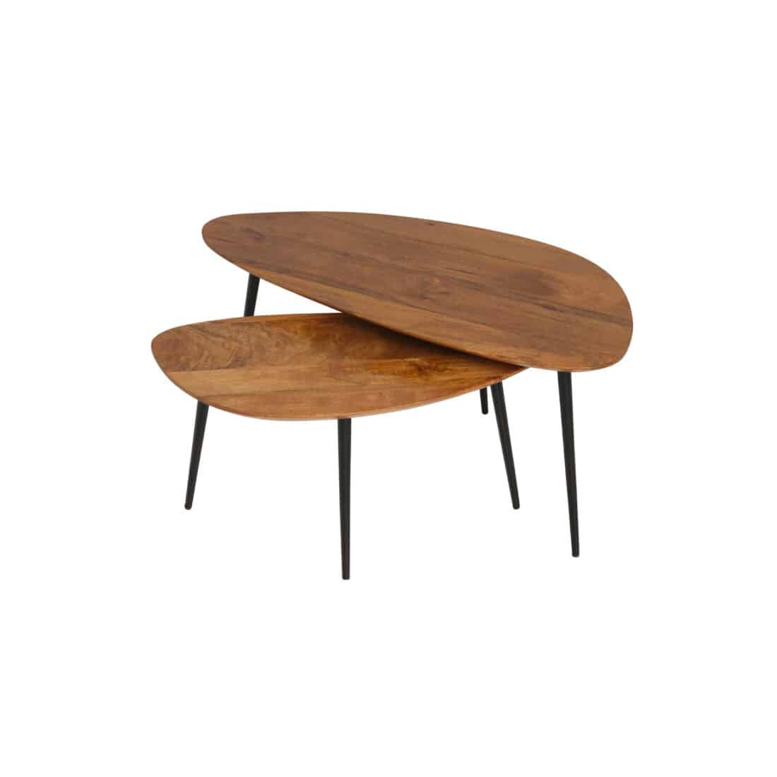 Salontafel Ginger 8211 Gember Mangohout 8211 Metaal 8211 Set Van 2 8211 Organisch Salontafel Ginger 8211 Gember Mangohout 8211 Metaal 8211 Set Van 2 8211 Organisch