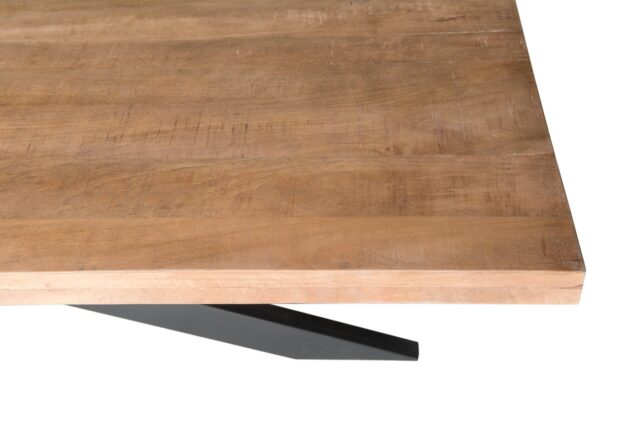 Eetkamertafel Brix 8211 Massief Mangohout 8211 Spinpoot Metaal 8211 160 Cm