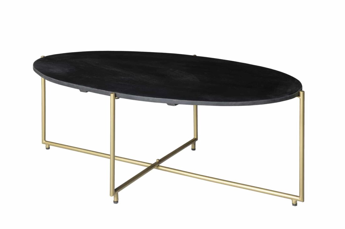 Salontafel Anthony 8211 Zwart Messing 8211 Zwart Mangohout