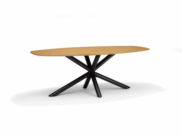Eetkamertafel Sirius 8211 Mango Naturel 8211 190 215 110 Cm 8211 Bootvormig