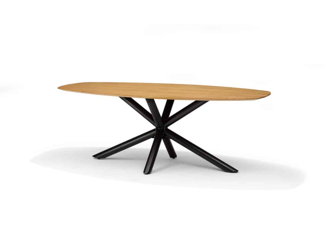 Eetkamertafel Sirius 8211 Mango Naturel 8211 220 215 110 Cm 8211 Bootvorm