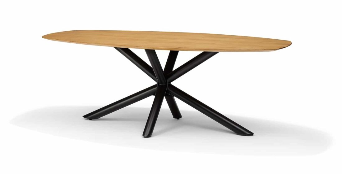 Eetkamertafel Sirius 8211 Mango Naturel 8211 220 215 110 Cm 8211 Bootvorm