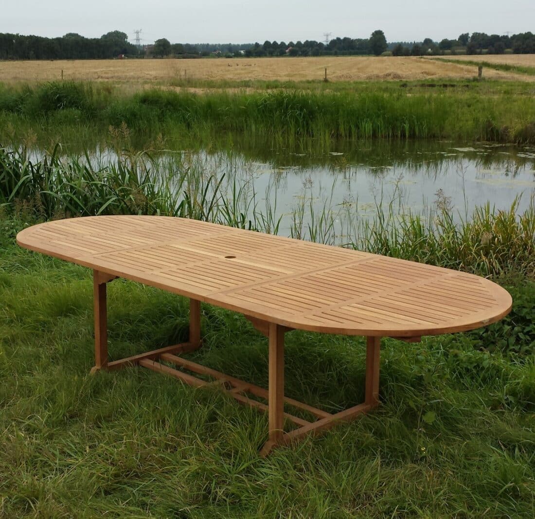 Tuintafel Uitschuifbaar Ovaal Living 8211 Teakhout 8211 180 240 Cm