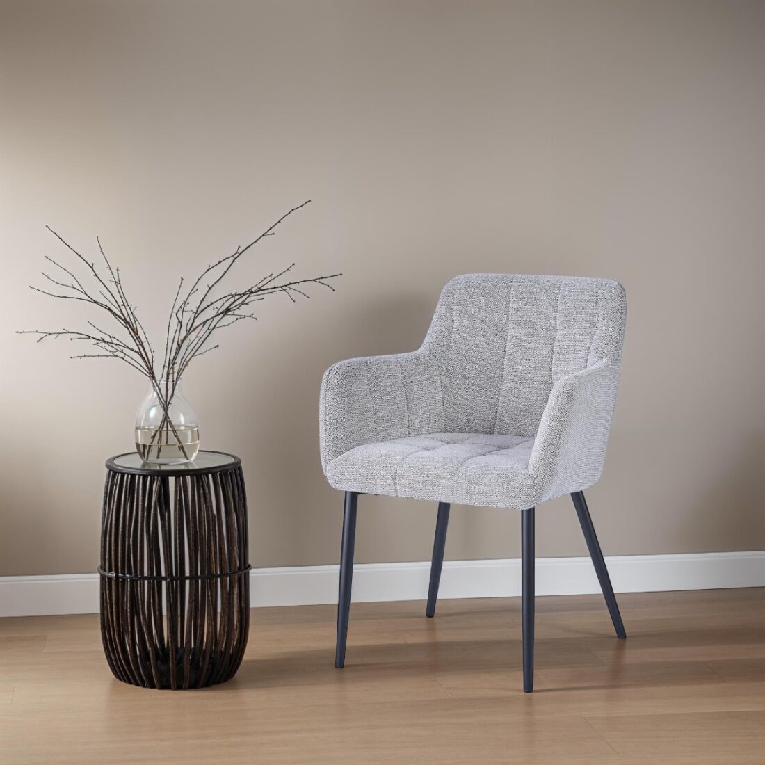 Eetkamerstoel Bronco 8211 Stof Karamel 8211 Metaal