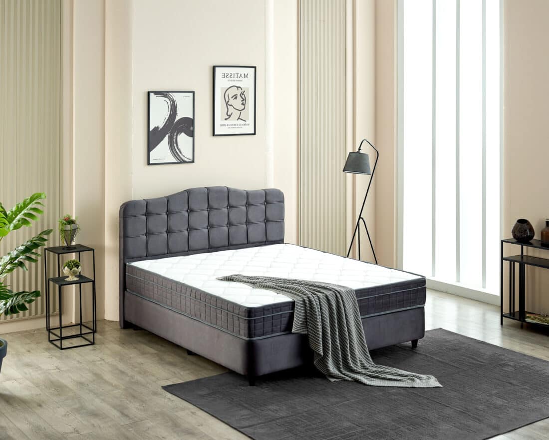 Opbergboxspring Marrakech Velvet Antraciet 140 215 200