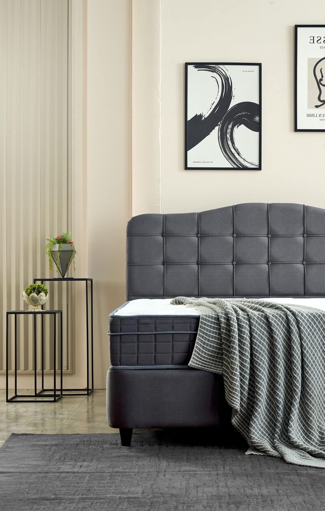 Opbergboxspring Marrakech Velvet Antraciet 180 215 200