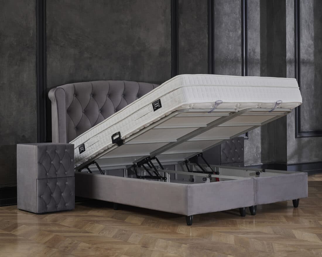 Opbergboxspring Aurora Velvet Antraciet 140 215 200