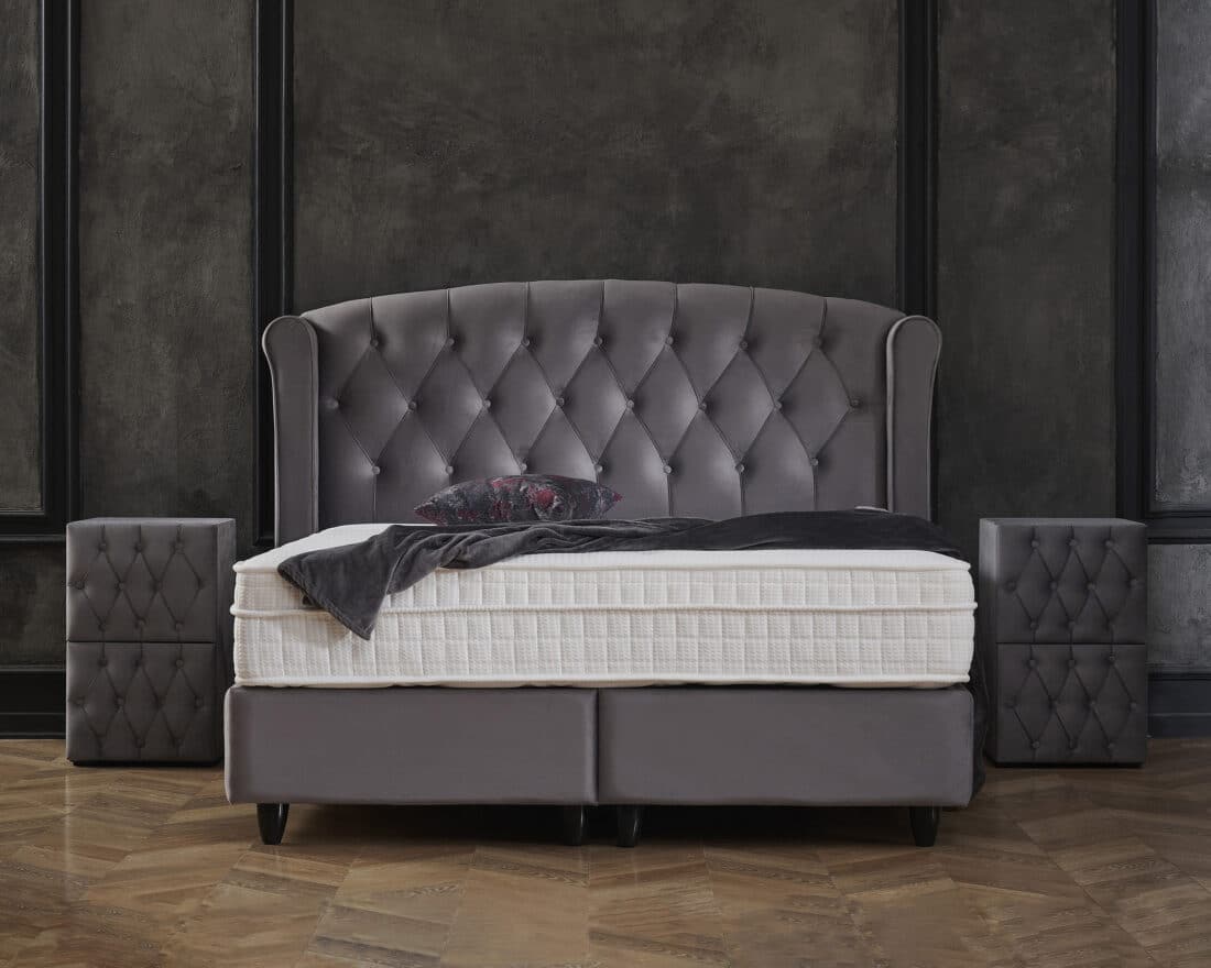 Opbergboxspring Aurora Velvet Antraciet 140 215 200