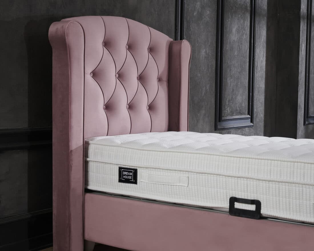 Opbergboxspring Aurora Velvet Roze 90 215 200