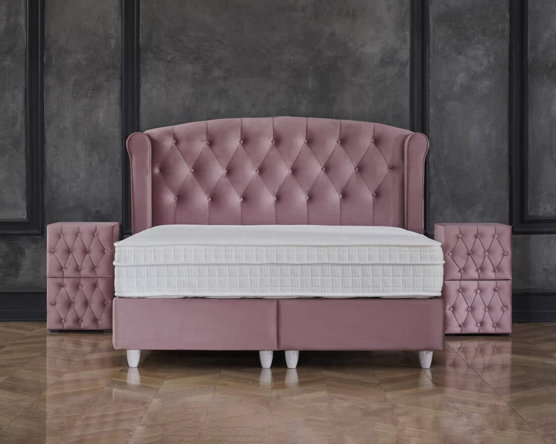 Opbergboxspring Aurora Velvet Roze 90 215 200