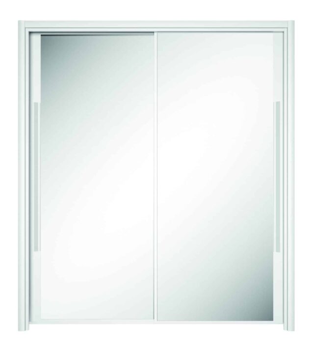Linnenkast Cyrus 8211 Wit Mdf 8211 200 Cm 8211 Met 2 Schuifdeuren Met Spiegels
