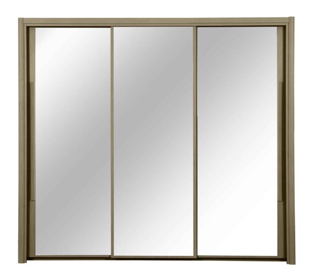 Linnenkast Cyrus 8211 Eiken Helvezia Mdf 8211 230 Cm 8211 Met 3 Schuifdeuren En 3 Spiegels